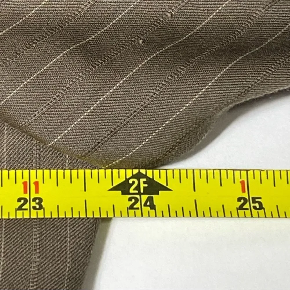 Andrew Fezza 100% Wool Brown Pinstriped Blazer Men's Size 46 R